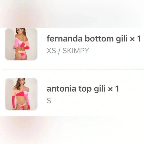 NWT OneOne Swimwear SET Bikini Gili Antonia Fernanda Pink Red NEW Long Sleeve - Picture 7 of 7